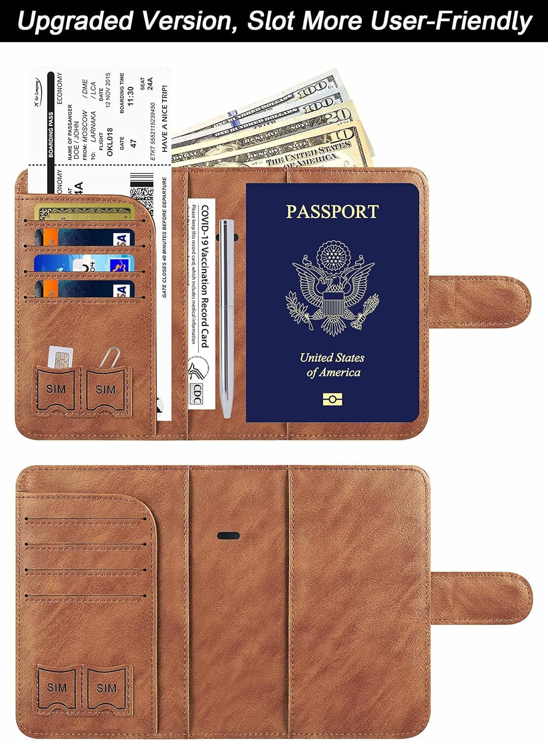 Airtag Passport Wallet — RFID, Tracker Slot