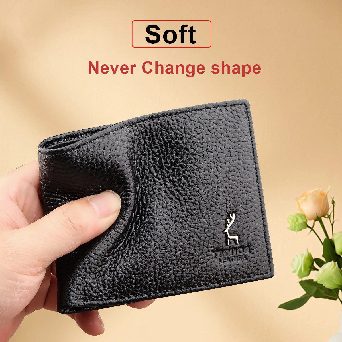 Bifold open, card slots