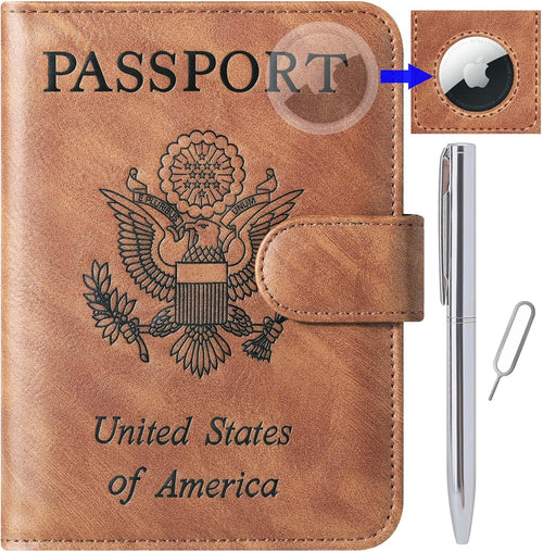 Airtag Passport Wallet — RFID, Tracker Slot