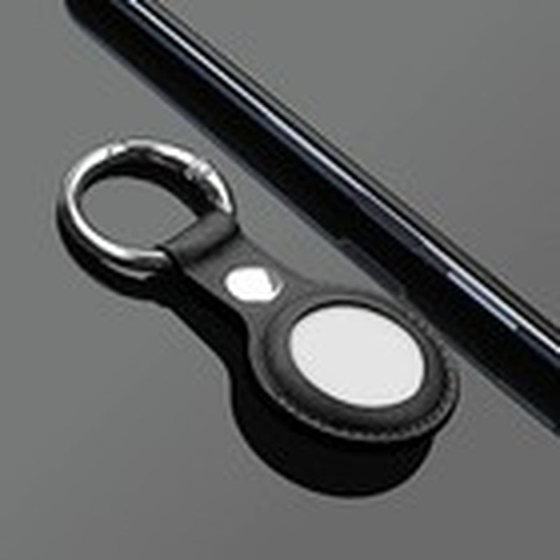 Leather Airtag Case — Keychain Loop