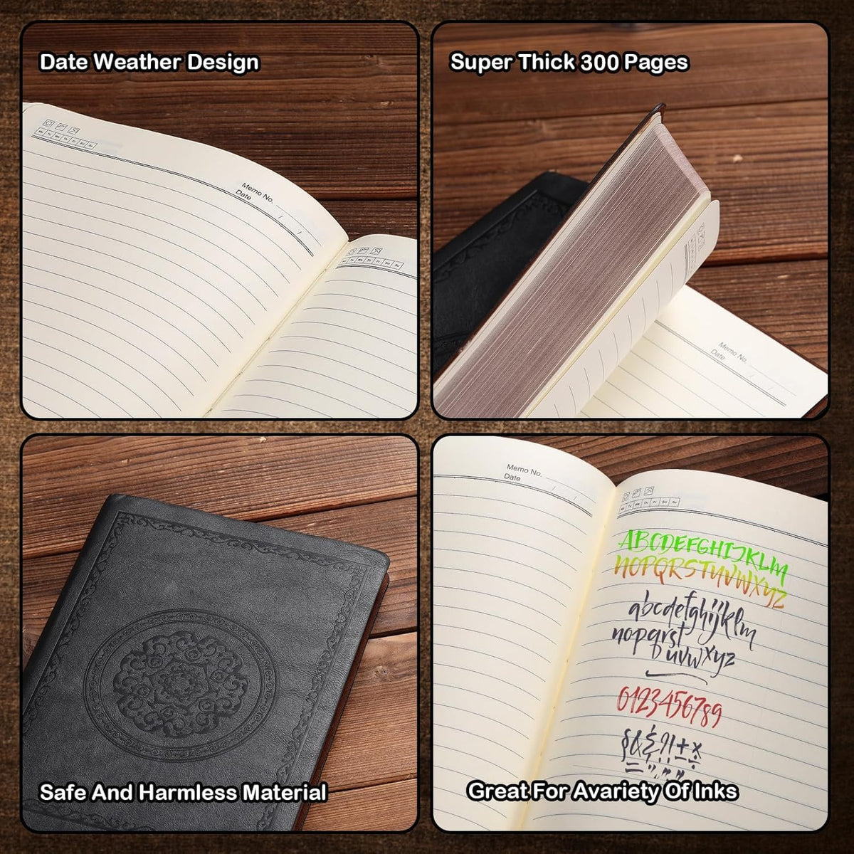 Softcover Journal — 300 Lined Pages, Vegan Leather