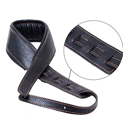 Padded Guitar Strap — 3.5 in Wide, Vegan Leather