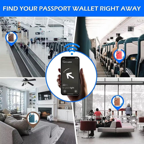 Airtag Passport Wallet — RFID, Tracker Slot