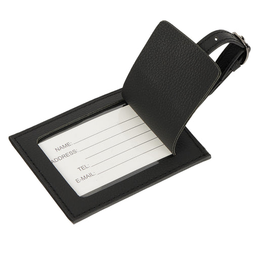Pebble-Grain Luggage Tag — Privacy Cover