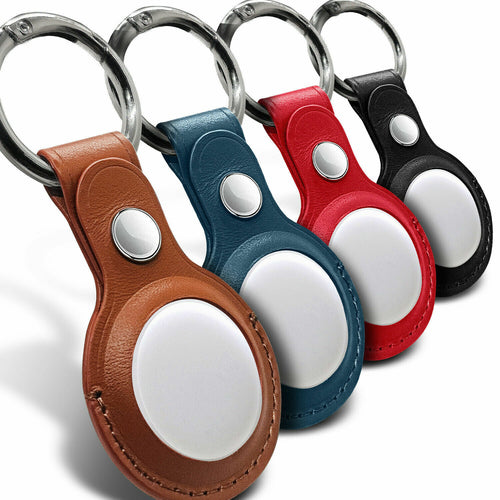Leather Airtag Case — Keychain Loop