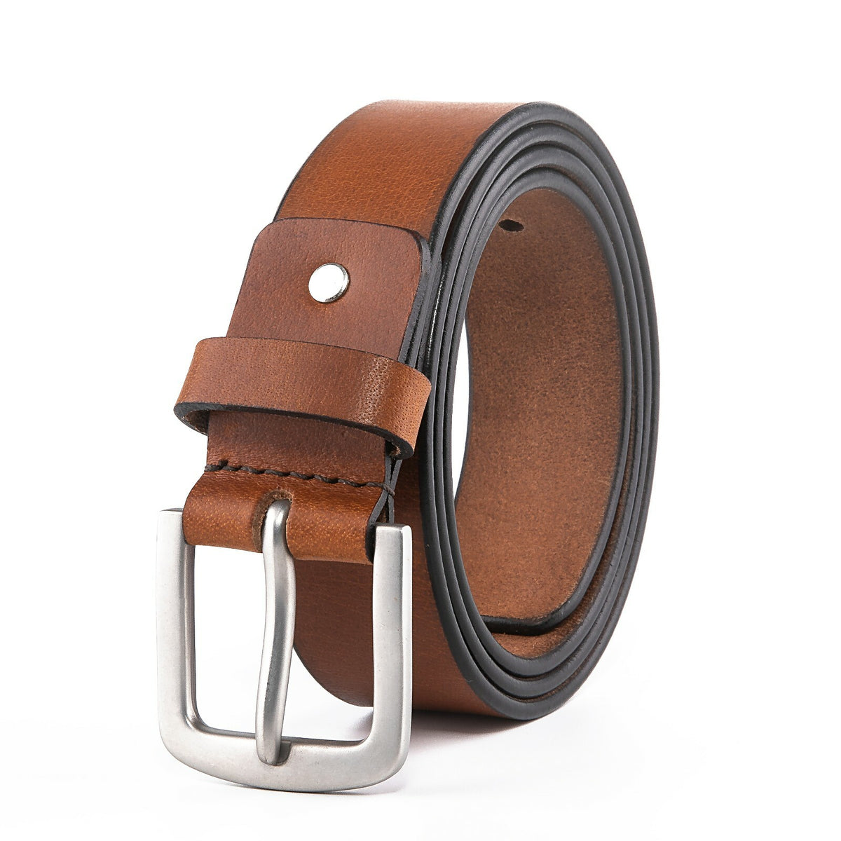 Full-Grain Leather Belt — Casual, 1.5 In