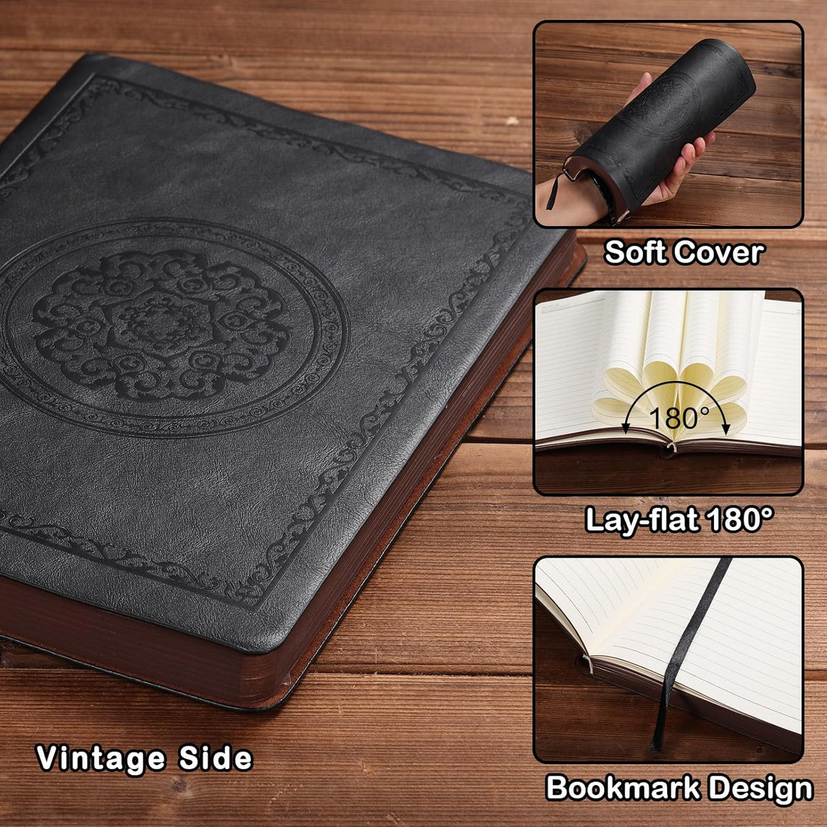 Softcover Journal — 300 Lined Pages, Vegan Leather