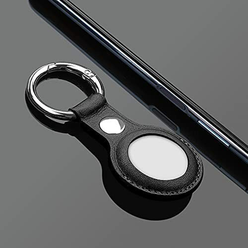 Leather Airtag Case — Keychain Loop