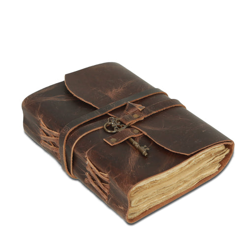 Handmade Buffalo Leather Journal — Deckle-Edge Pages