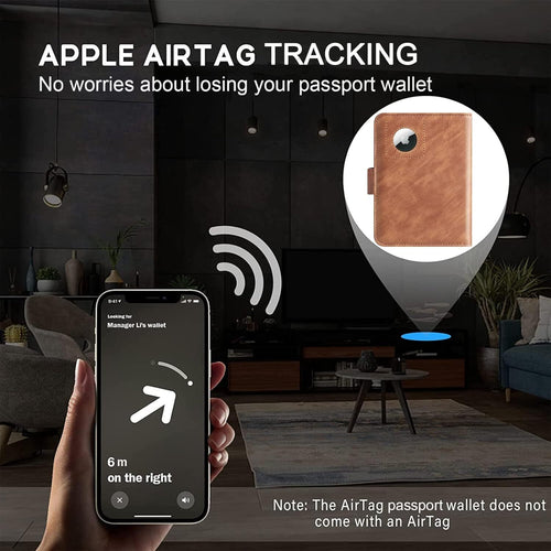 Airtag Passport Wallet — RFID, Tracker Slot