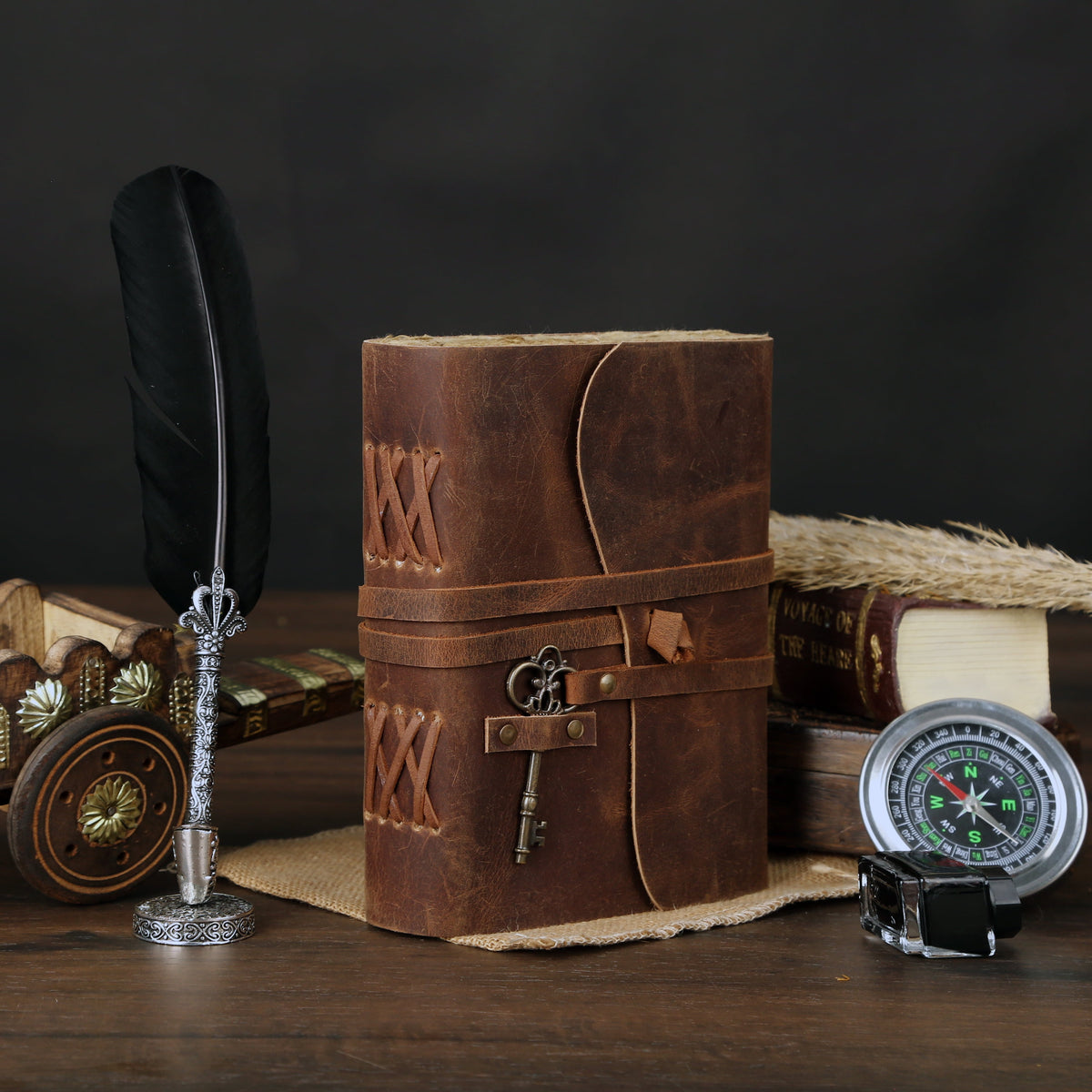 Handmade Buffalo Leather Journal — Deckle-Edge Pages
