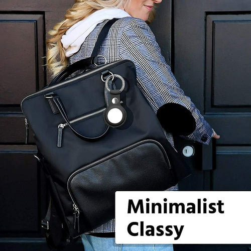 Leather Airtag Case — Keychain Loop