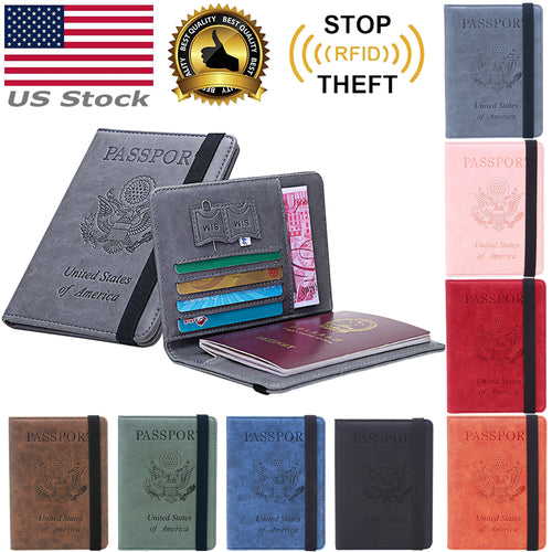 Slim RFID passport wallet, vegan leather