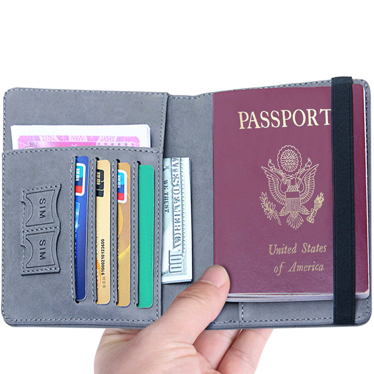 Slim Passport Wallet — RFID, Vegan Leather