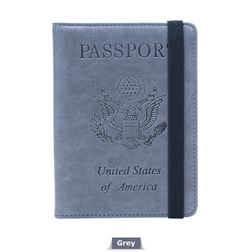 Slim passport wallet, gray