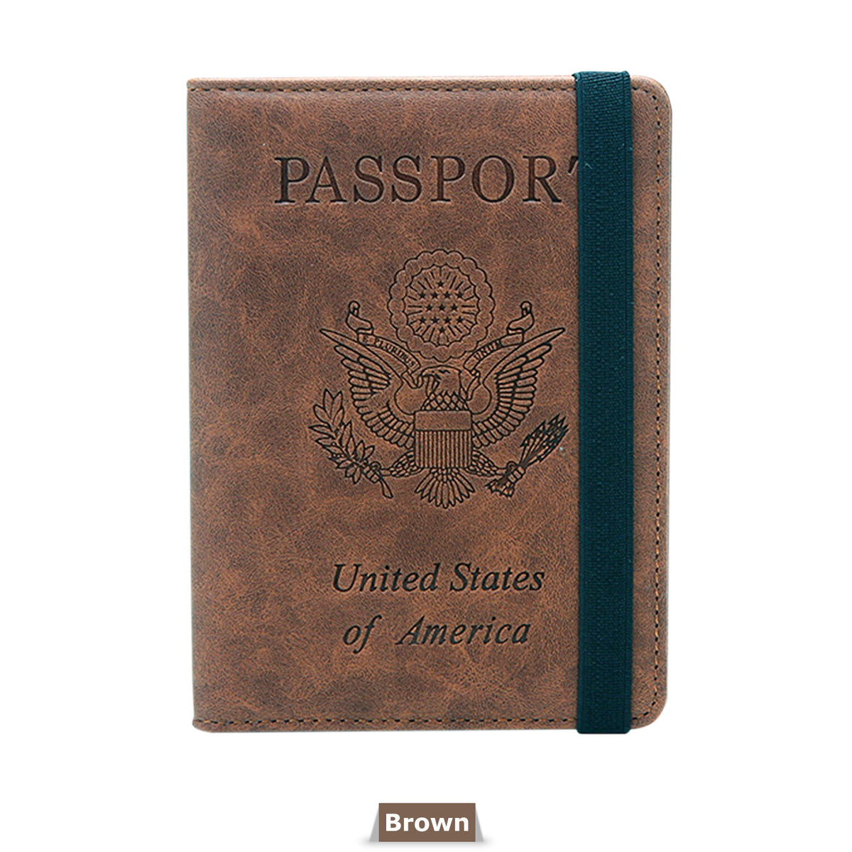 Slim passport wallet, brown